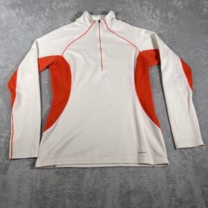 Patagonia Capilene 3 Womens Small White Orange 1/4 Zip Long Sleeve Baselayer
